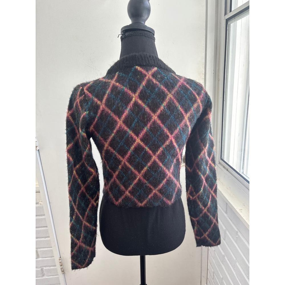 RAGGED Priest Cropped Argyle Sweater Medium grunge eclectic grandpa layered - Picture 6 of 10